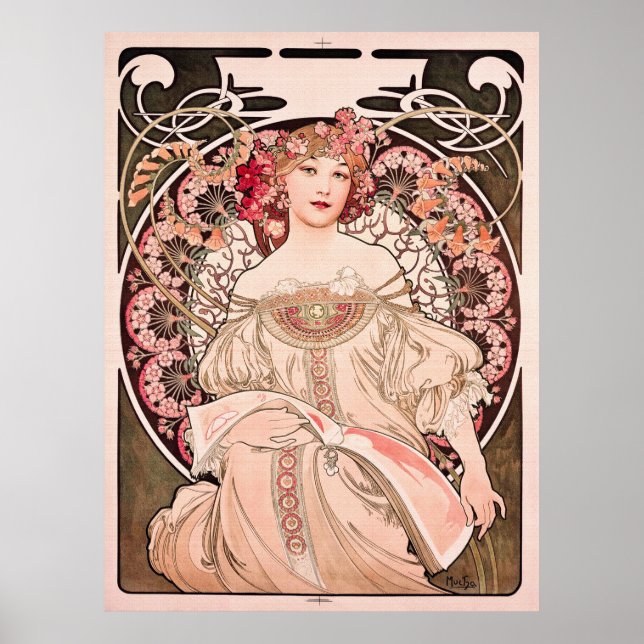 Poster Daydream par Alphonse Mucha (Devant)