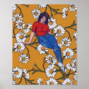Poster Daydreaming Spring Witch Daisy Art