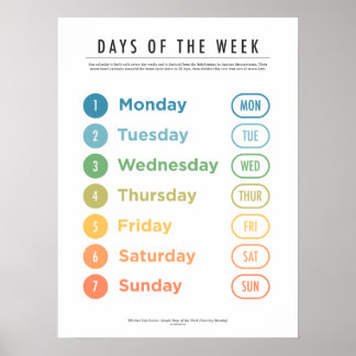 Poster Days of the Week (Simple)