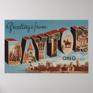 Poster Dayton, lettre ScenesDayton, OH d'OhioLarge