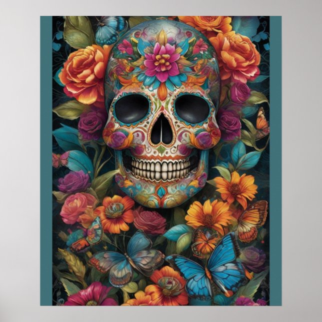 Poster Dazzling Sugar Skull Art : Jour de la mort délice (Devant)