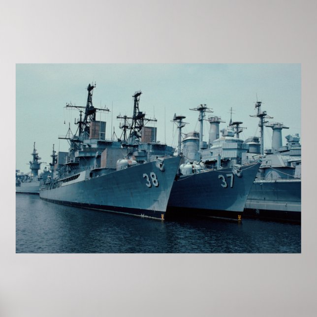 Poster DDG 37 Farragut, DDG 38 Luce, Philadelphie Reserve (Devant)