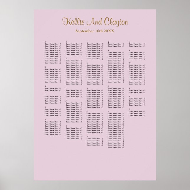 Poster de 250+ Purple Simple Mariage (Devant)