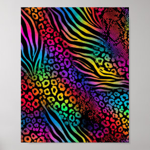 Poster de animal arc-en-ciel - Art Motif gras