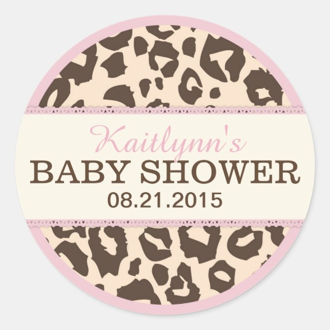 Poster de animal Cheetah et Étiquette Baby shower  (Devant)