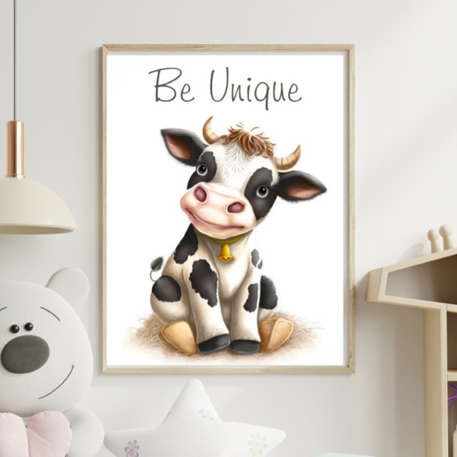 Poster de animal de vache bébé mignon (Créateur téléchargé)