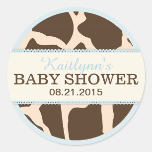 Poster de animal Giraffe et Étiquette Baby shower 