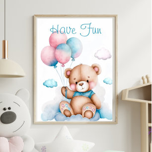 Poster de animal mignon Ours Teddy