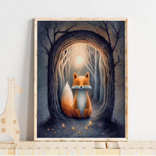 Poster de animal mystique Forest Fox   Impression 