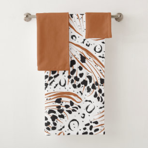 Poster de animal noir en terre cuite Motif Swirl