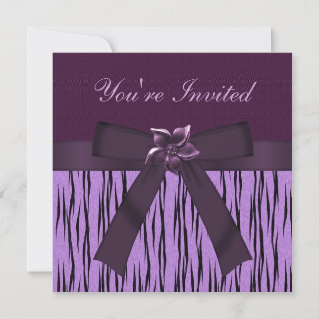 Poster de animal violet funky et Invitations Flowe (Devant)