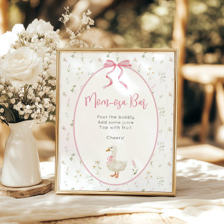 Poster de Baby shower de fille de Momosa Bar Silly