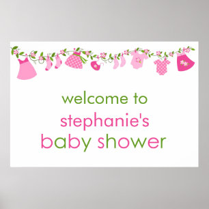 Poster de Baby shower de la ligne de vêtements pou