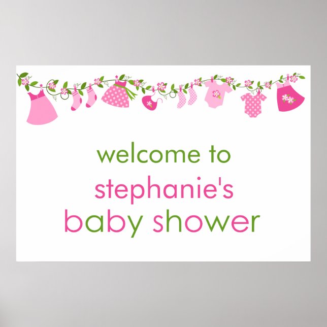 Poster de Baby shower de la ligne de vêtements pou (Devant)