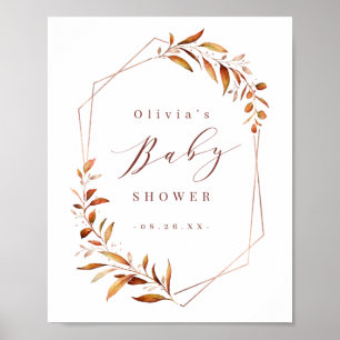 Poster de Baby shower géométrique géométrique en o