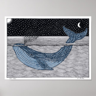 Poster de baleine bleue