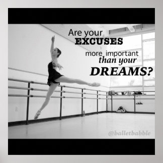 Poster de ballet motivationnel Dreams 24x24