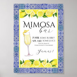 Poster de bar Grecian Blue et Lemon Mimosa