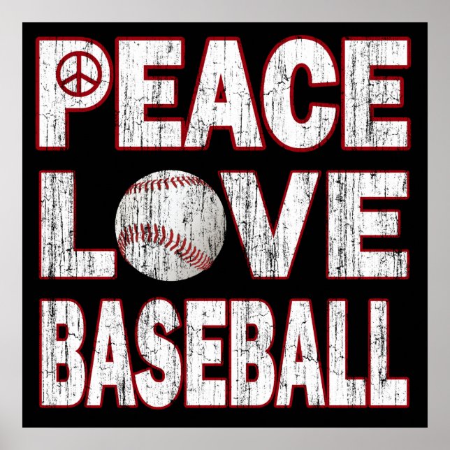POSTER DE BASEBALL D'AMOUR DE PAIX (Devant)