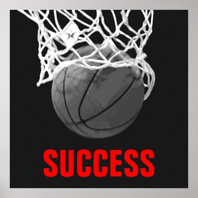 Poster de basket-ball Black White Success (Devant)