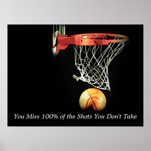 Poster de basket-ball de citation artistique uniqu (Devant)