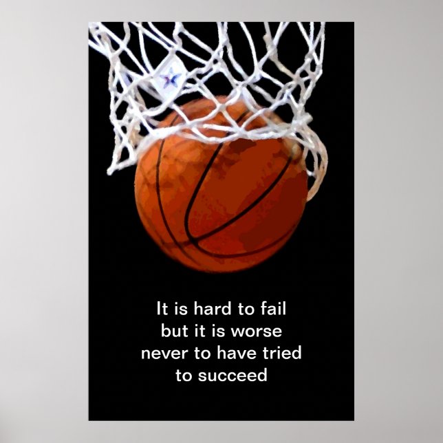 Poster de basket-ball de citation motivationnelle  (Devant)
