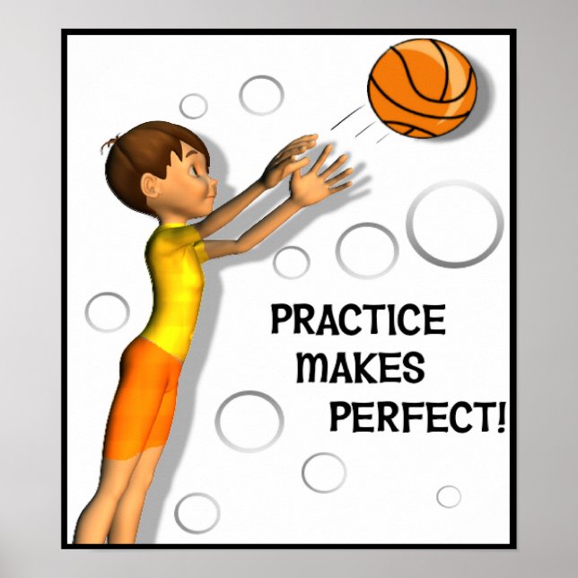 Poster de basket-ball inspiré pour enfants (Devant)