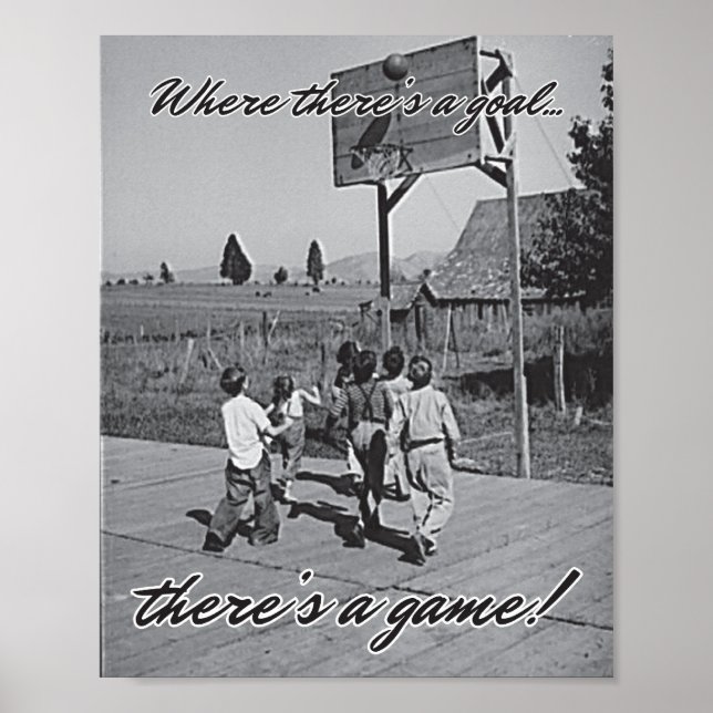 Poster de basket-ball Jardin vintage (Devant)