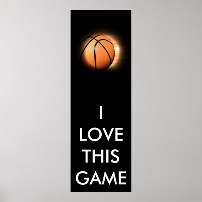Poster de basket-ball noir et blanc panoramique (Devant)