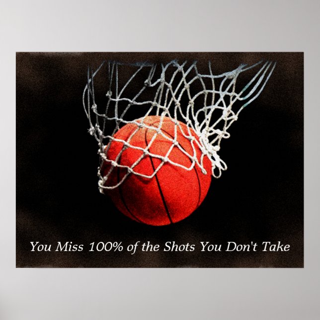 Poster de basket-ball Orange Motivational Brown (Devant)