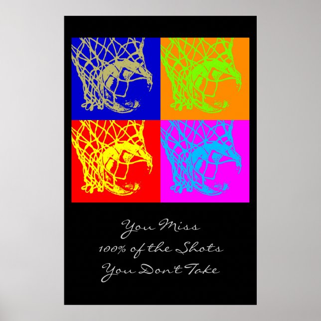 Poster de basket-ball Pop Art Motivational Citatio (Devant)