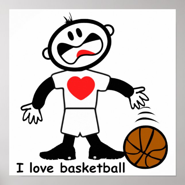 Poster de basket-ball pour enfants I Love (Devant)