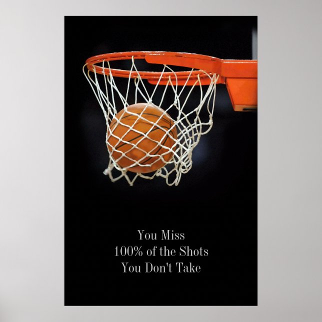 Poster de basket-ball sur la motivation de réussit (Devant)