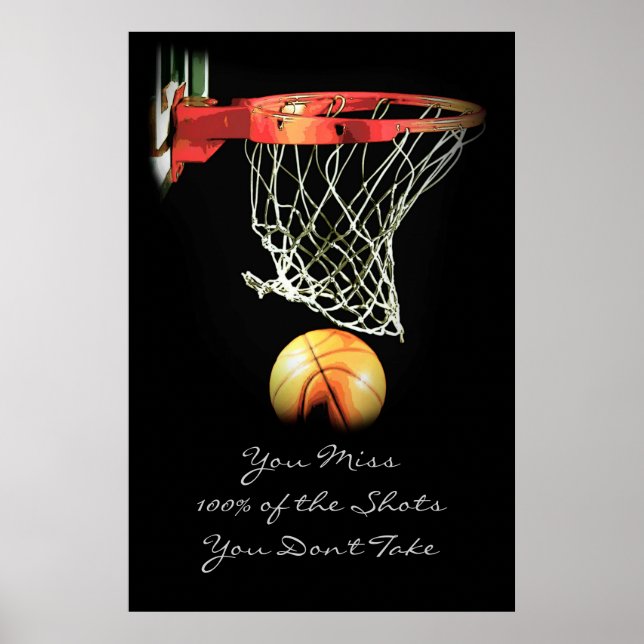 Poster de basket-ball sur la motivation du sport (Devant)