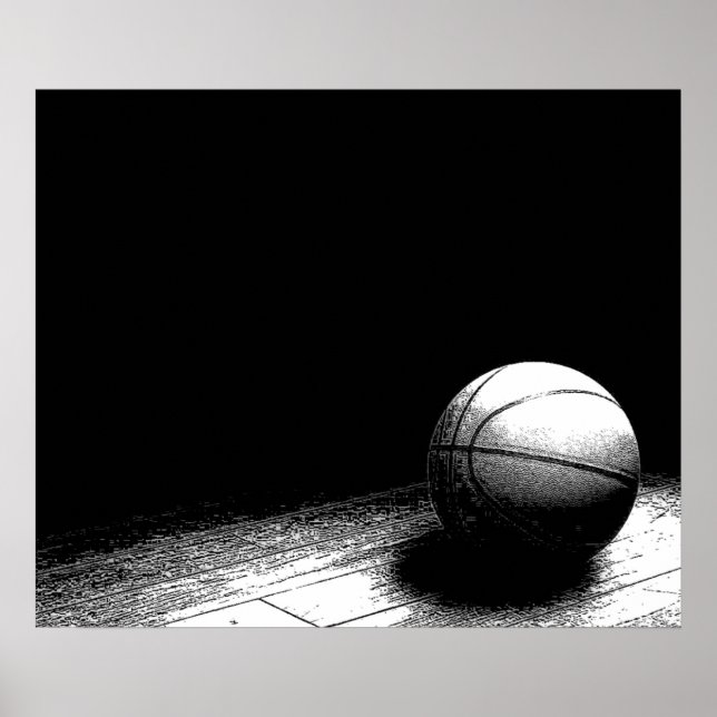 Poster de basket noir et blanc (Devant)