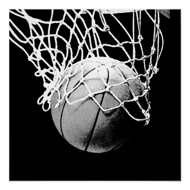 Poster de Basketball noir & blanc Perfect Art (Devant)