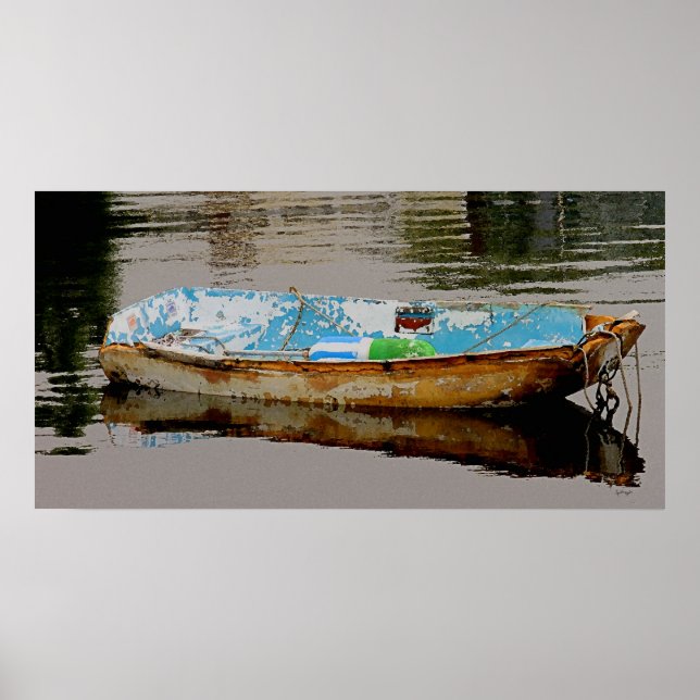 Poster de bateau solitaire (Devant)