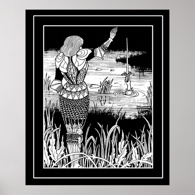 Poster de Beardsley Excalibur & Knight Art (Devant)