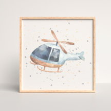 Poster de bébé bébé de l'hélicoptère peint à la ma