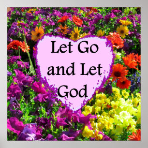 POSTER DE BELLES FLORALES LAISSENT ALLER ET LAISSER DIEU