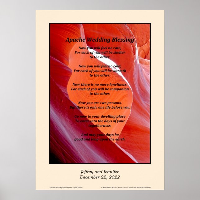 Poster de bénédiction Mariage Apache 20" x 28" per (Devant)