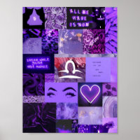 poster de bibliothèque esthétique violette