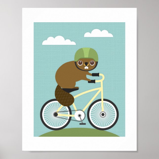 Poster de bicyclette de castor (Devant)