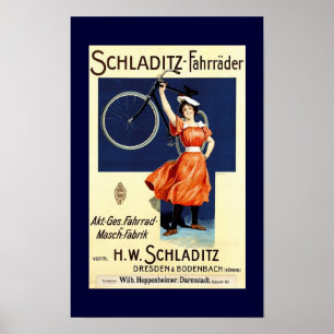 Poster de bicyclette Vintage Schladitz-Fahräder