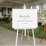 Póster de Bienvenida Boda Española Poster<br><div class="desc">Este póster de bienvenida boda española es perfect para una boda española moderna. El krankño,  sencillo y elegante,  presenta una tipografía clásica y linda en blanco y negro. Haga de este poster su propio nombre añadiendo el nombre de la novia y el novio,  y la fecha del boda.</div>
