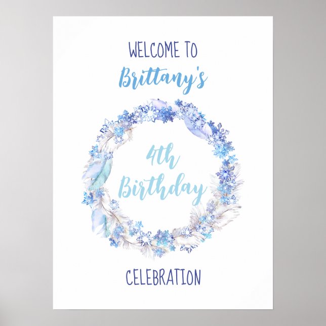 Poster de bienvenue d'anniversaire congelé (Devant)