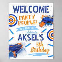 Poster de bienvenue de Dart Gun | Dart Party
