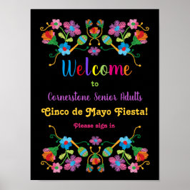 Poster de bienvenue de la Broderie de Fiesta mexic