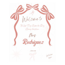 Poster de bienvenue de la Fête des mariées Pinky