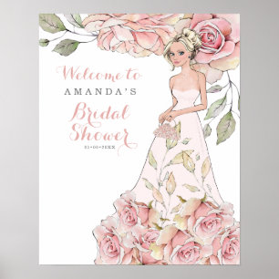 Poster de bienvenue de la Fête des mariées Rose Ro